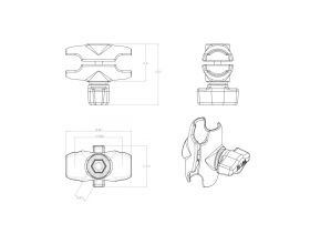ΑΝΤΑΠΤΟΡΑΣ RAM MOUNT® - ενδιάμεσος βραχίονας σύνδεσης 6cm -  ΑΝΤΑΠΤΟΡΑΣ RAM MOUNT® - ενδιάμεσος βραχίονας σύνδεσης 6cm -