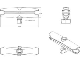ΑΝΤΑΠΤΟΡΑΣ RAM MOUNT® - ενδιάμεσος βραχίονας σύνδεσης 15cm -  ΑΝΤΑΠΤΟΡΑΣ RAM MOUNT® - ενδιάμεσος βραχίονας σύνδεσης 15cm -