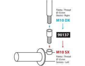 ΑΝΤΑΠΤΟΡΑΣ ΚΑΘΡΕΠΤΗ LAMPA - από αριστερόστροφο σε δεξιόστροφο σπείρωμα Ø10mm - 