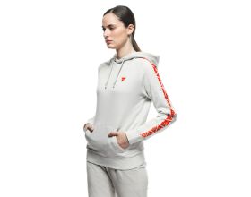 ΦΟΥΤΕΡ DAINESE - Hoodie Stripes Lady light grey/fluo red - 