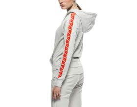 ΦΟΥΤΕΡ DAINESE - Hoodie Stripes Lady light grey/fluo red - 