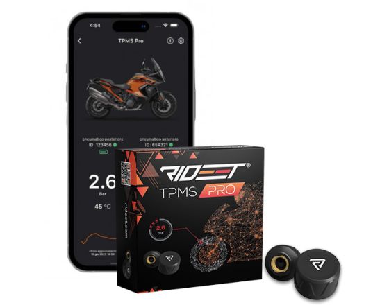RIDEET TPMS PRO | Ασύρματο Σύστημα Ελέγχου Ελαστικών Μηχανής μέσω App