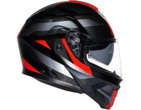 ΚΡΑΝΟΣ ΜΗΧΑΝΗΣ AGV - Streetmodular E2206 Ledro black/red -  ΚΡΑΝΟΣ ΜΗΧΑΝΗΣ AGV - Streetmodular E2206 Ledro black/red -