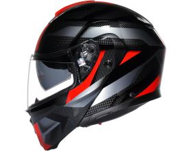 ΚΡΑΝΟΣ ΜΗΧΑΝΗΣ AGV - Streetmodular E2206 Ledro black/red -  ΚΡΑΝΟΣ ΜΗΧΑΝΗΣ AGV - Streetmodular E2206 Ledro black/red -