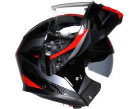 ΚΡΑΝΟΣ ΜΗΧΑΝΗΣ AGV - Streetmodular E2206 Ledro black/red -  ΚΡΑΝΟΣ ΜΗΧΑΝΗΣ AGV - Streetmodular E2206 Ledro black/red -