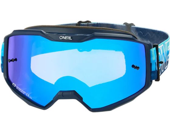 OFF ROAD ΜΑΣΚΑ ONEAL - B-10 Striped V.26 blue/blue mirror