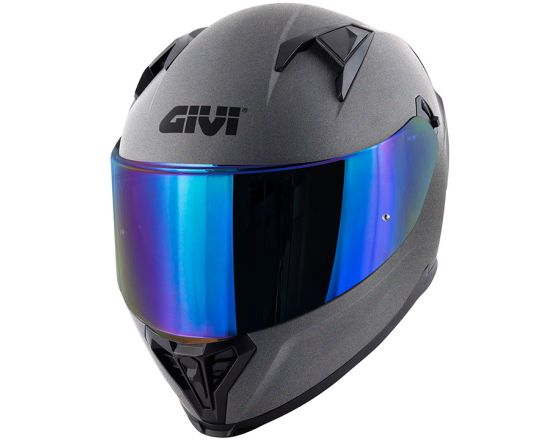 ΚΡΑΝΟΣ ΜΗΧΑΝΗΣ GIVI - 50.Z mat titanium + μπλε ζελατίνα
