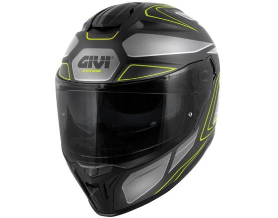 ΚΡΑΝΟΣ ΜΗΧΑΝΗΣ GIVI - H55.1 Zephir mat black/silver/titanium/fluo yellow + φιμέ ζελατίνα