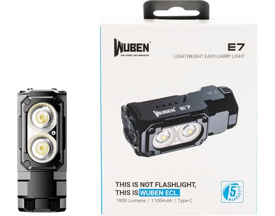 ΦΑΚΟΣ WUBEN - E7 Black LED Επαναφορτιζόμενος Μαγνητικός 1800 Lumens
